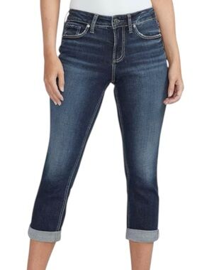Silver Jeans Suki Capri Medium Wash W31 Cropped Denim Suki Capri Jeans